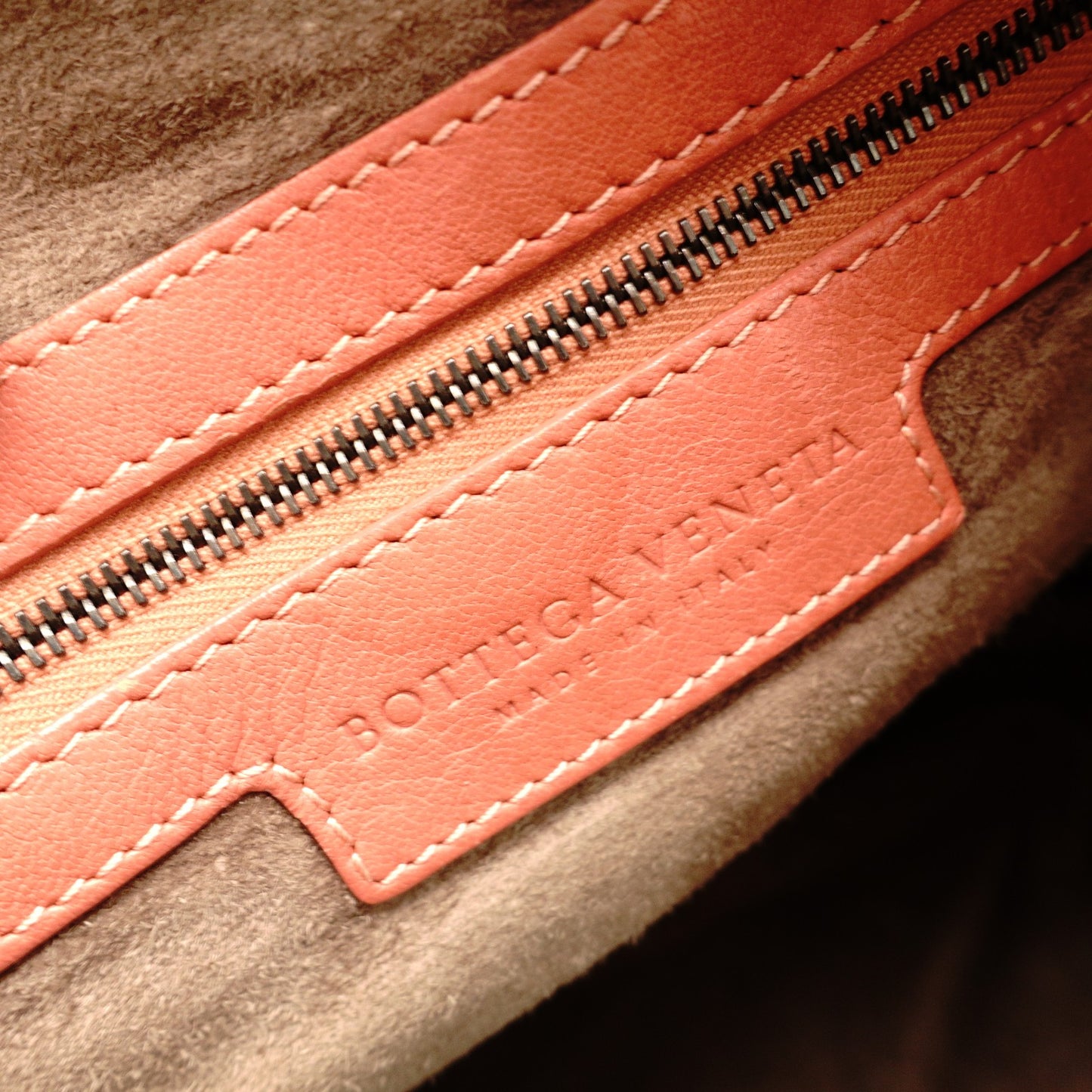 Bottega Veneta Intrecciato One Shoulder Bag Orange Leather Hobo 7-10-596