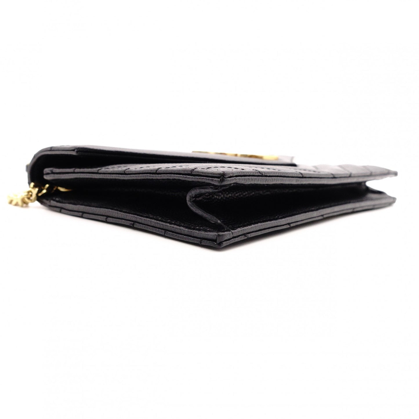 SAINT LAURENT Cassandra Wallet Chain Shoulder Bag, Leather, Black, Gold Hardware, Women's