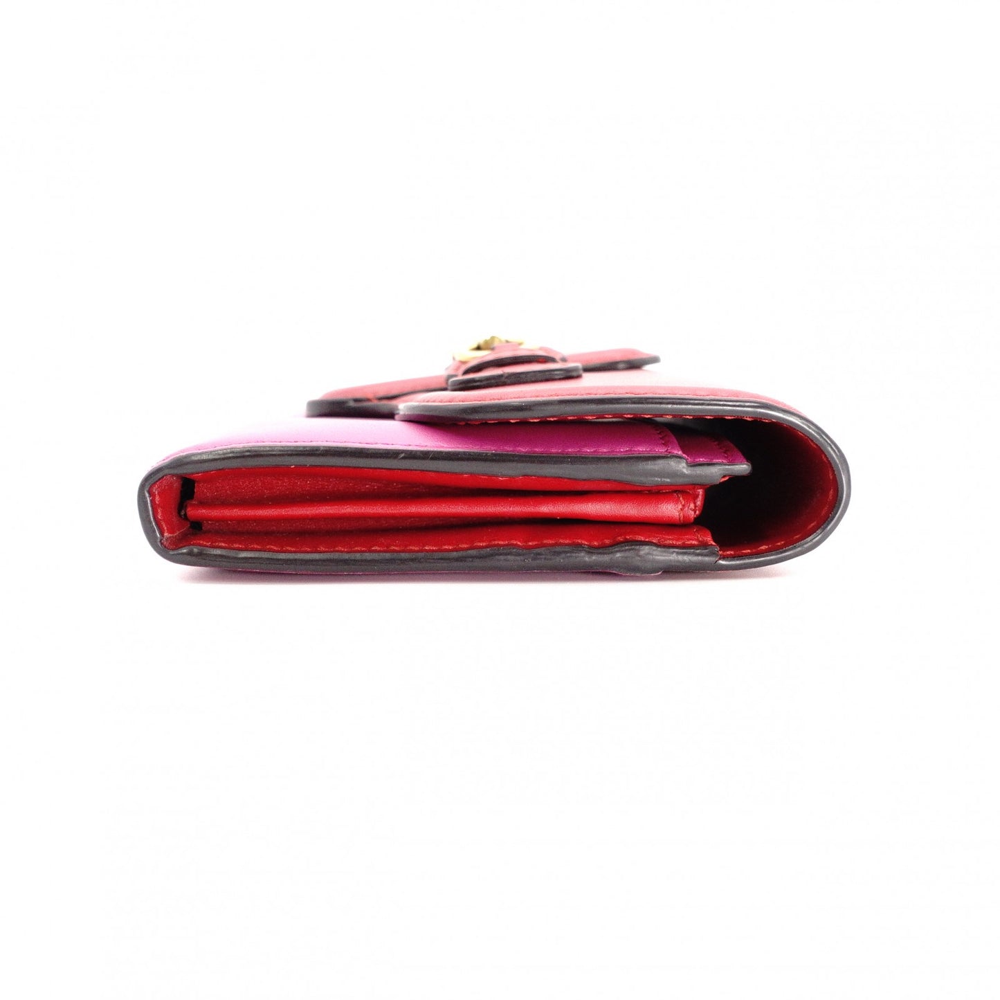 GUCCI Horsebit Long Wallet, Leather, Pink/Red, Gold Hardware