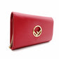 FENDI Effiz Wallet Chain, Leather, Red, Shoulder