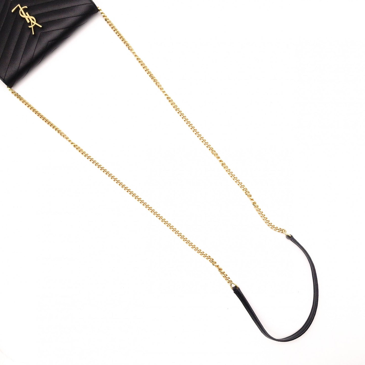 SAINT LAURENT Cassandra Wallet Chain Shoulder Bag, Leather, Black, Gold Hardware, Women's
