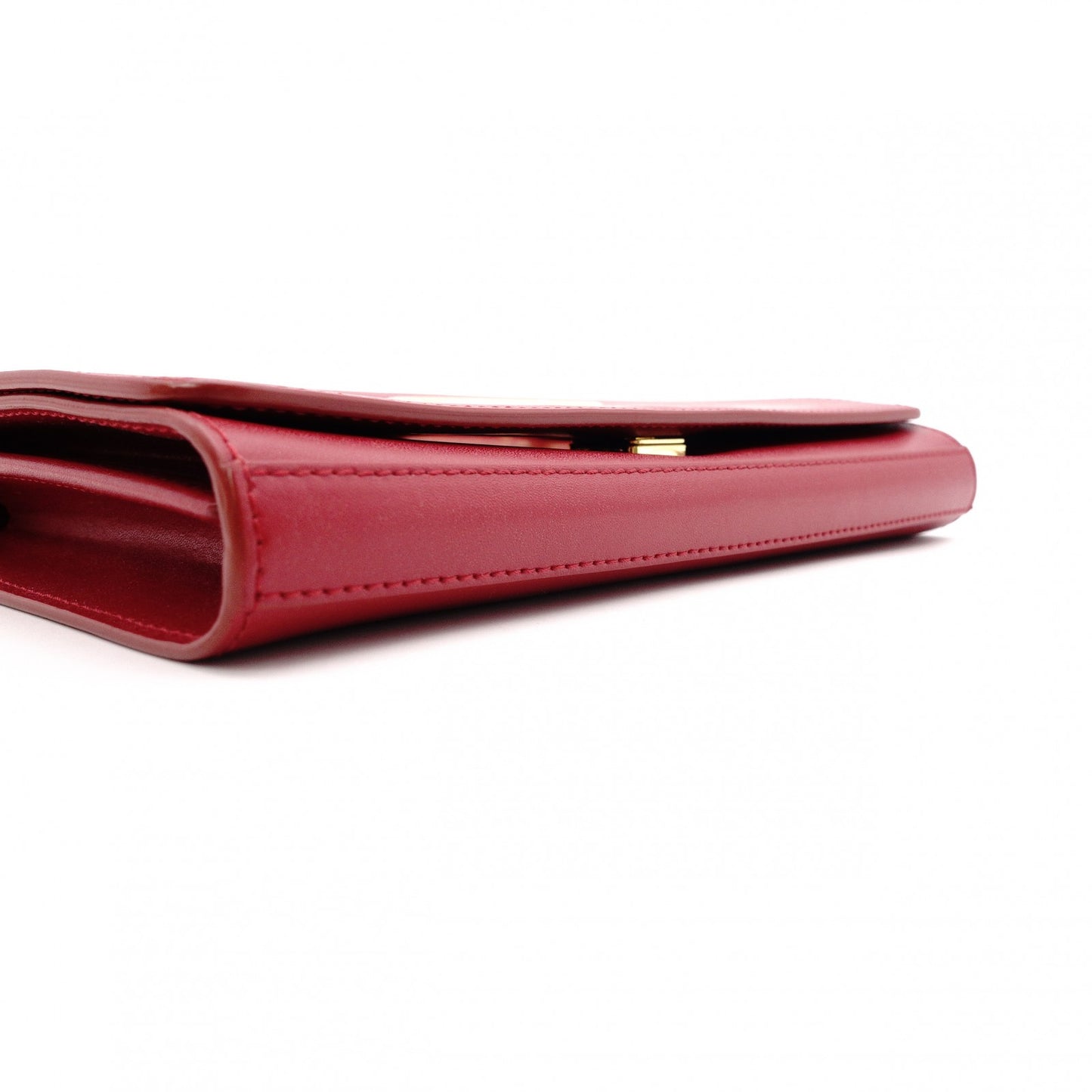FENDI Effiz Wallet Chain, Leather, Red, Shoulder