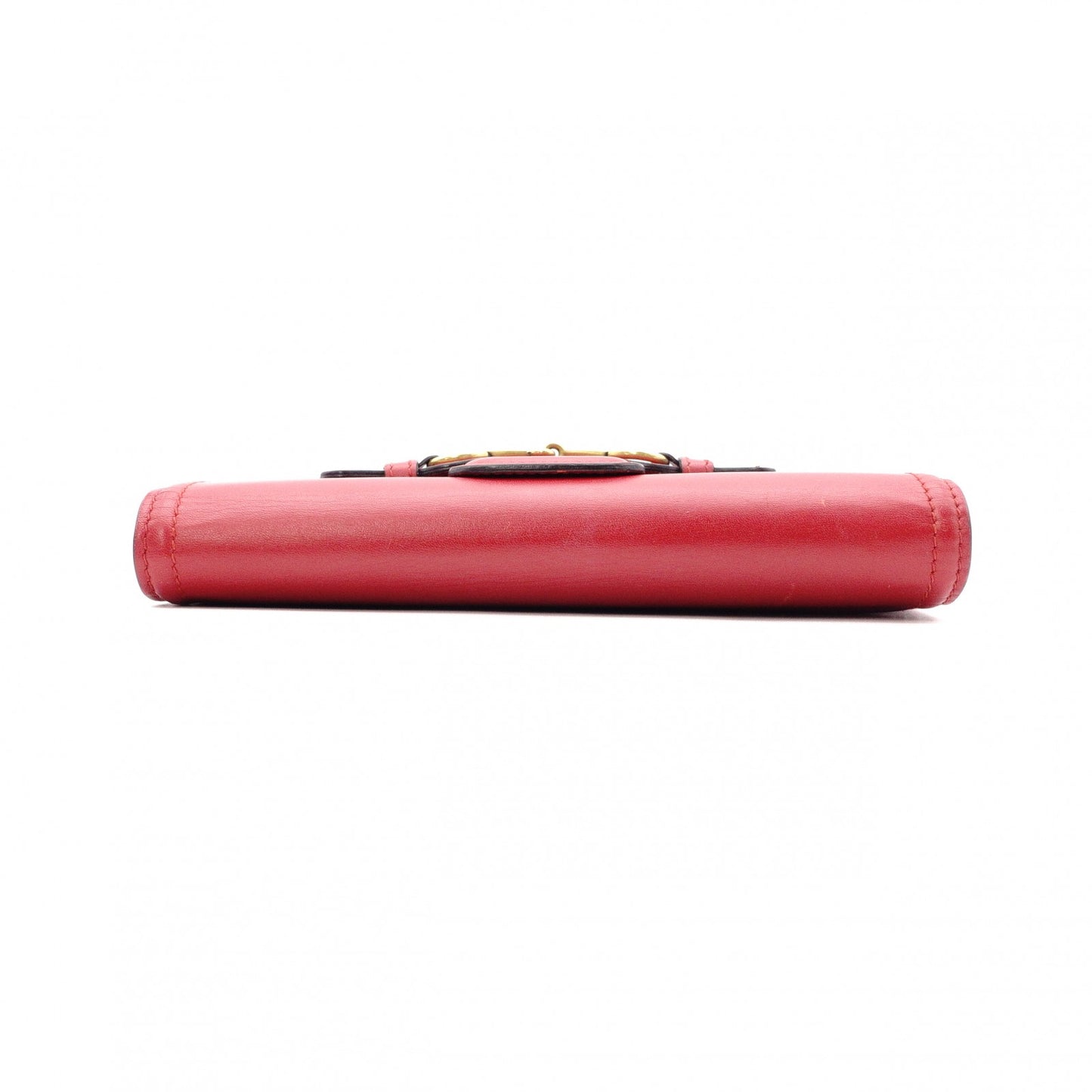 GUCCI Horsebit Long Wallet, Leather, Pink/Red, Gold Hardware