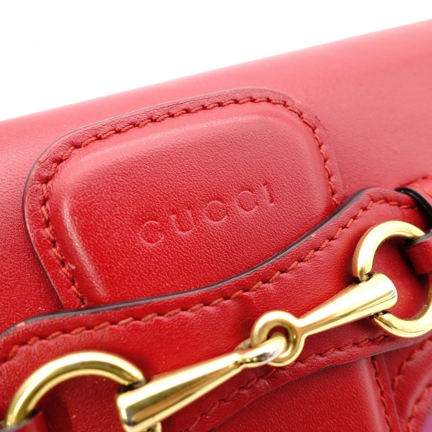 GUCCI Horsebit Long Wallet, Leather, Pink/Red, Gold Hardware
