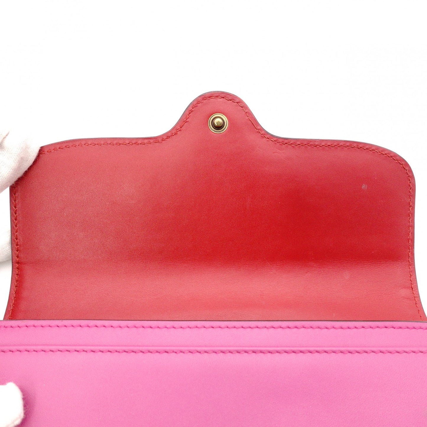 GUCCI Horsebit Long Wallet, Leather, Pink/Red, Gold Hardware