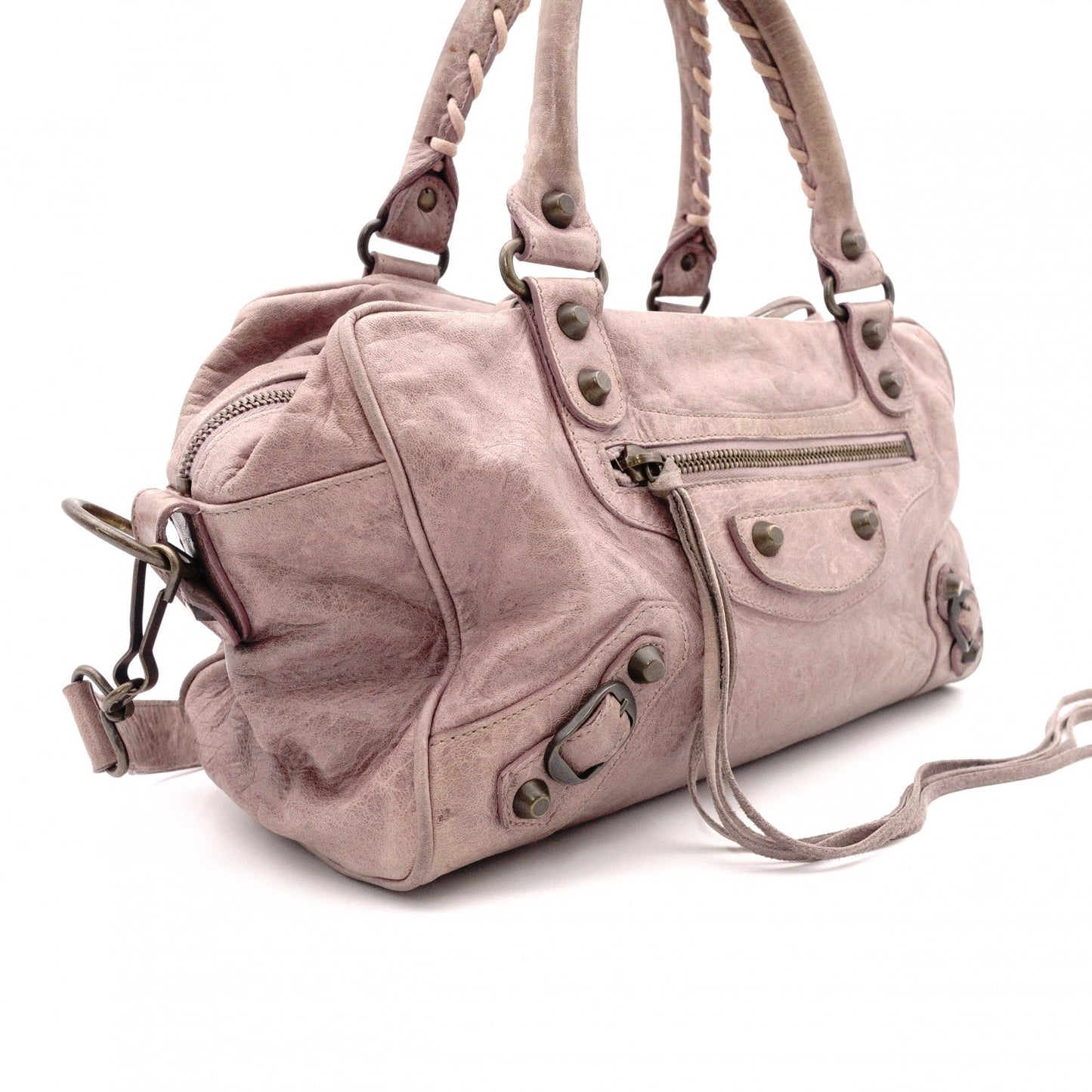 BALENCIAGA The Box Classic Handbag, Leather, Purple, 2-Way