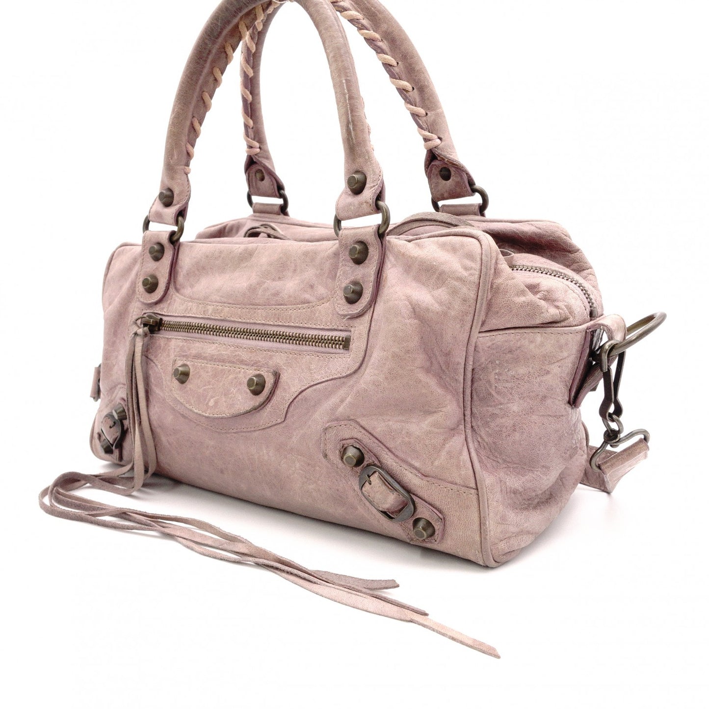 BALENCIAGA The Box Classic Handbag, Leather, Purple, 2-Way