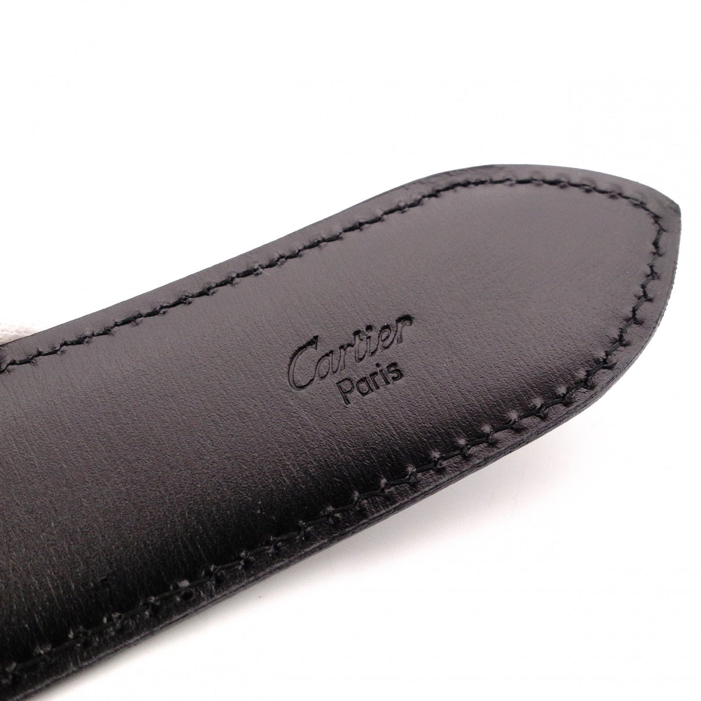 CARTIER Trinity Belt, Leather, Black, Gold Hardware, Women's