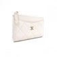 CHANEL Timeless Classic Coin and Card Case, Caviar Leather, White, Women's