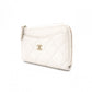 CHANEL Timeless Classic Coin and Card Case, Caviar Leather, White, Women's