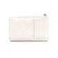 CHANEL Timeless Classic Coin and Card Case, Caviar Leather, White, Women's