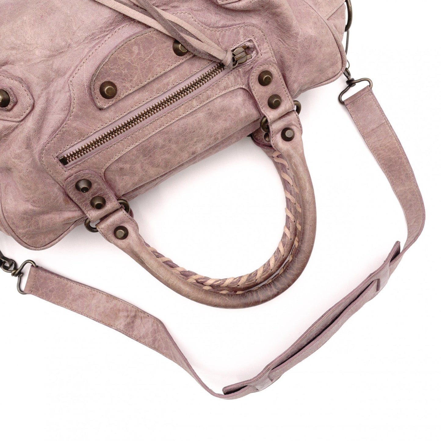 BALENCIAGA The Box Classic Handbag, Leather, Purple, 2-Way