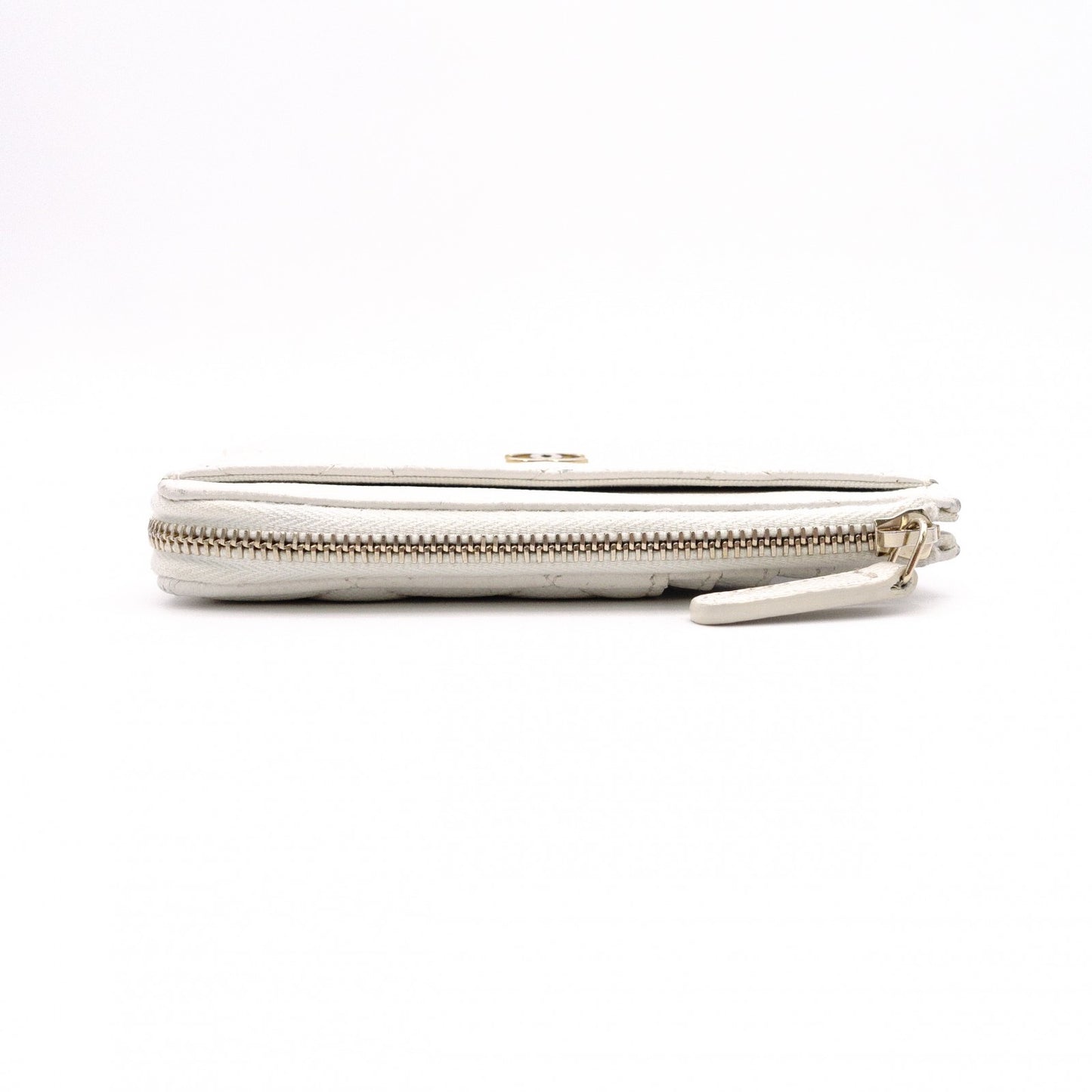 CHANEL Timeless Classic Coin and Card Case, Caviar Leather, White, Women's