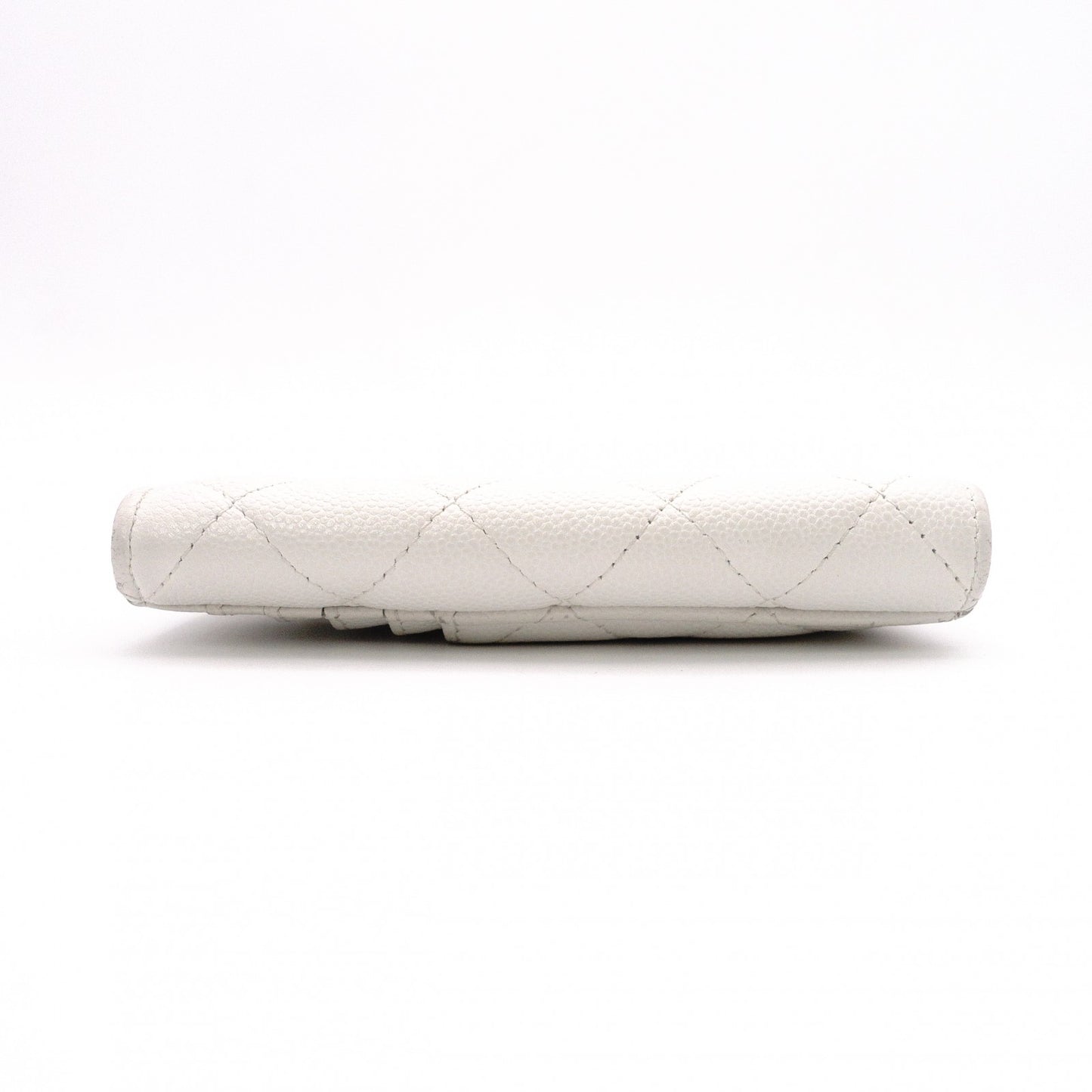 CHANEL Timeless Classic Coin and Card Case, Caviar Leather, White, Women's