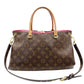 LOUIS VUITTON Monogram Canvas Parthena Handbag 2-Way Brown × Pink PVC Leather Shoulder 7-10-423