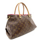 LOUIS VUITTON Monogram Canvas Parthena Handbag 2-Way Brown × Pink PVC Leather Shoulder 7-10-423