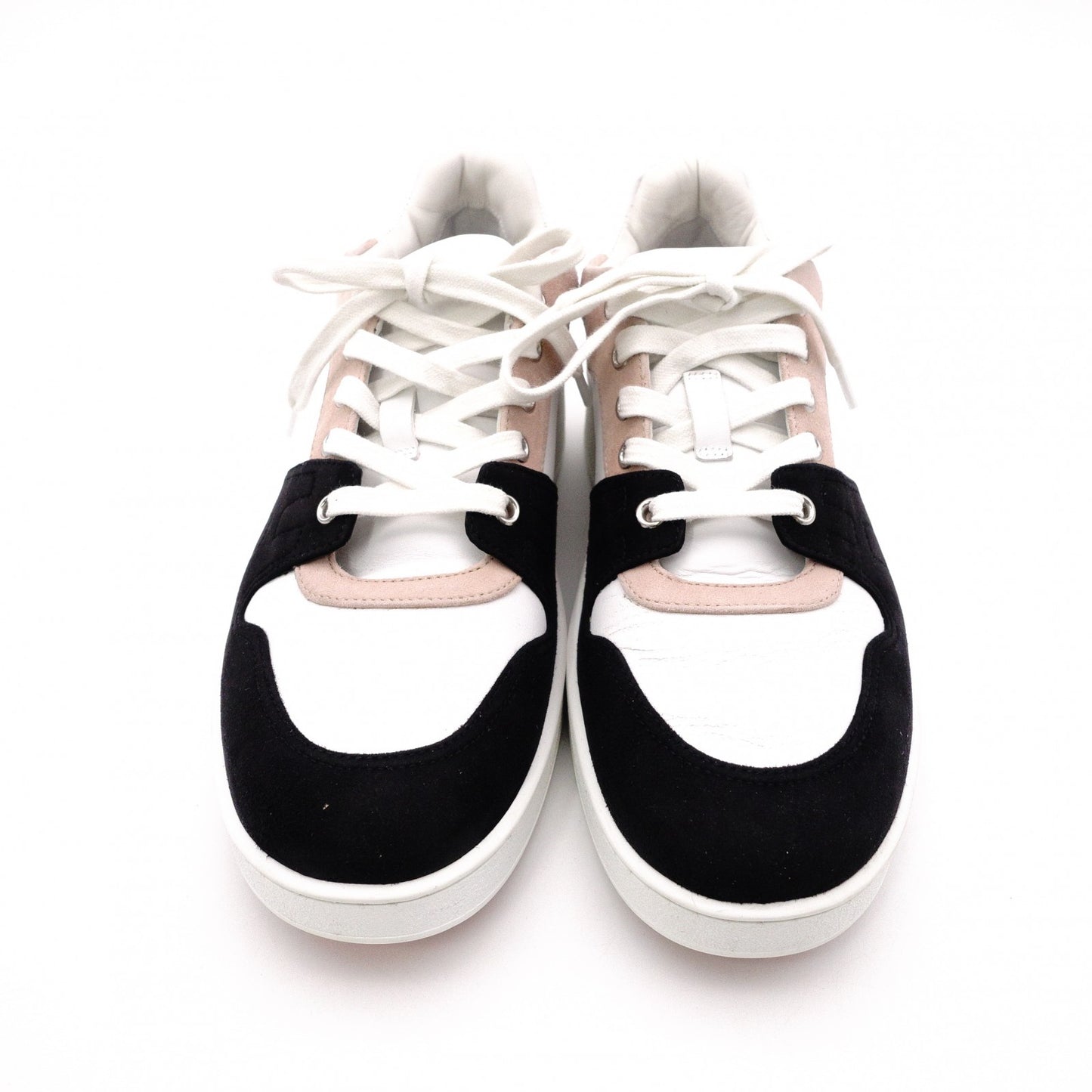 HERMES Free Sneakers, Leather, White, Size 39 (approx. 25–25.5 cm, US 8)
