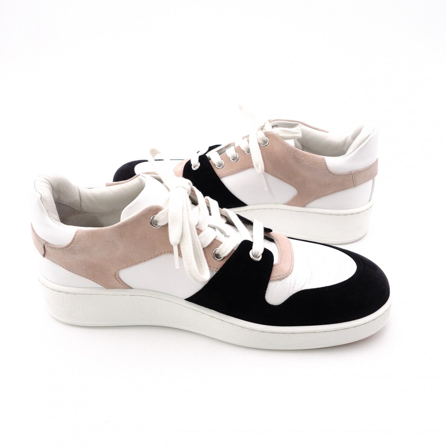 HERMES Free Sneakers, Leather, White, Size 39 (approx. 25–25.5 cm, US 8)