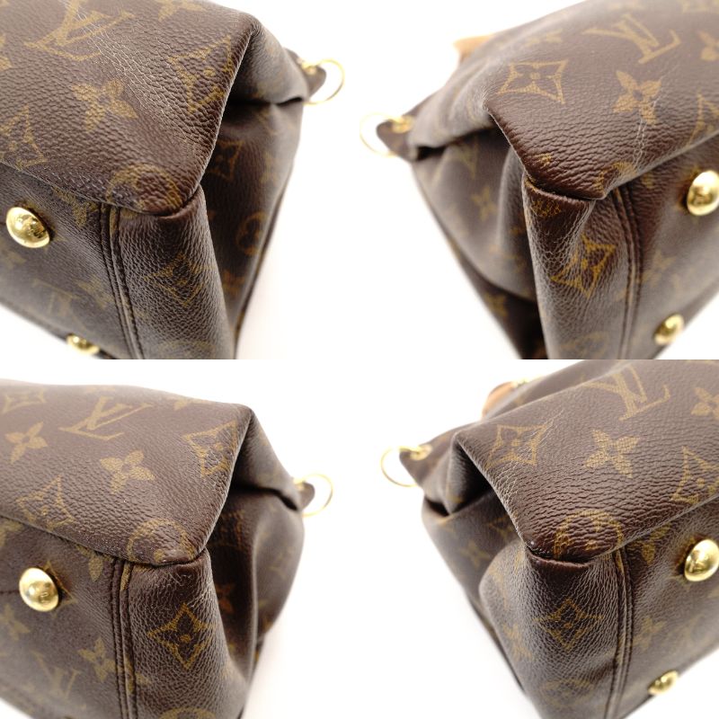 LOUIS VUITTON Monogram Canvas Parthena Handbag 2-Way Brown × Pink PVC Leather Shoulder 7-10-423