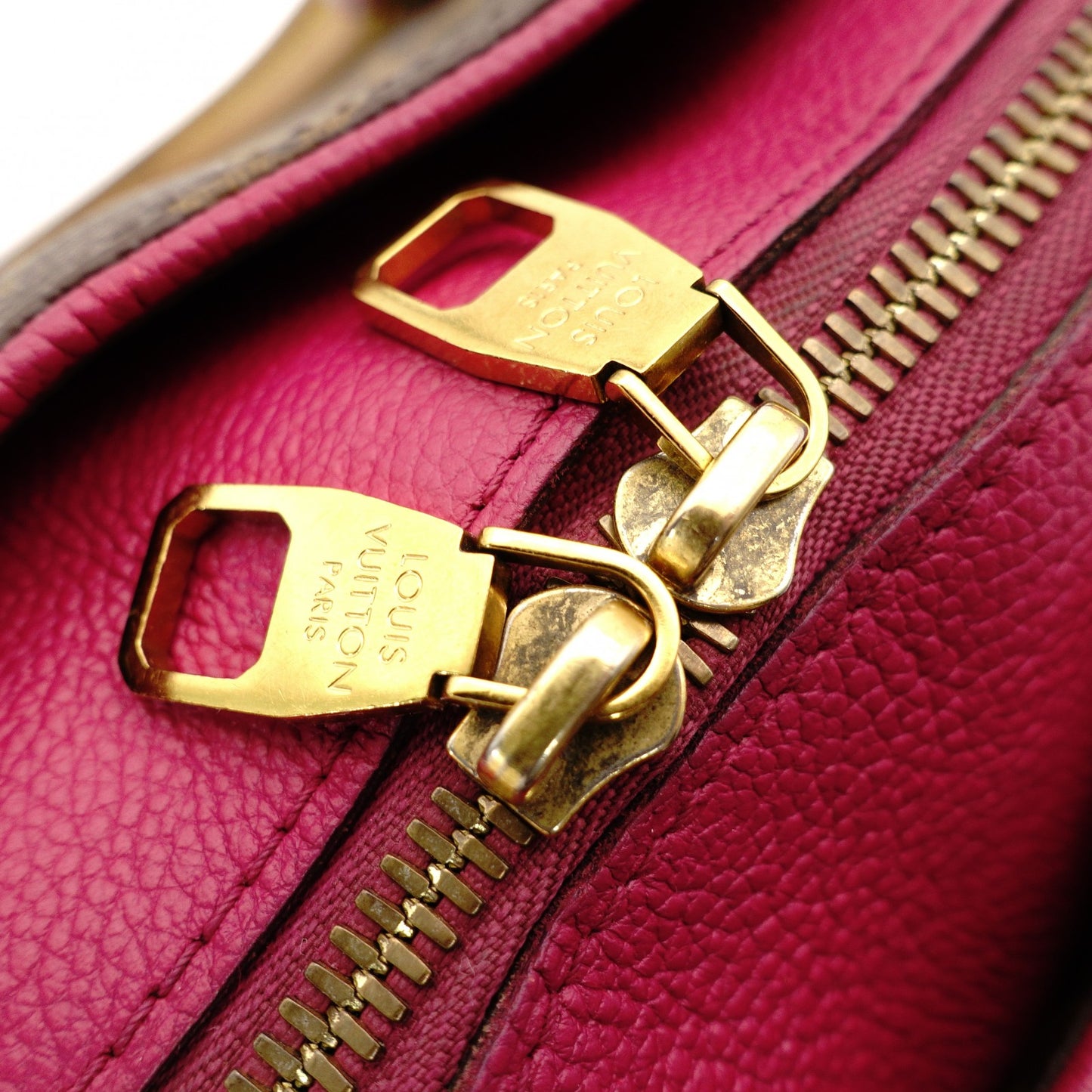 LOUIS VUITTON Monogram Canvas Parthena Handbag 2-Way Brown × Pink PVC Leather Shoulder 7-10-423