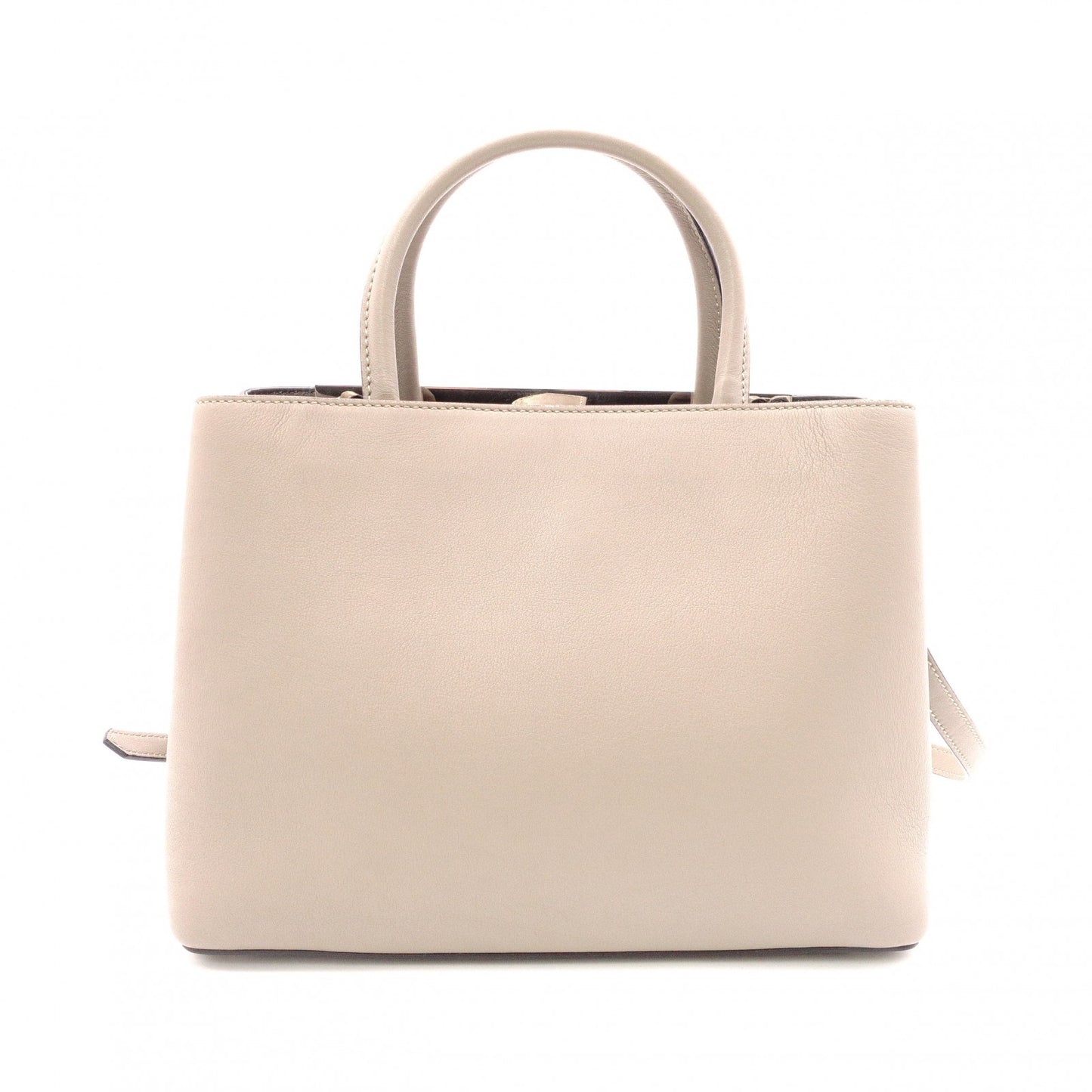 FENDI 2Jours Handbag, 2-Way, Leather, Beige, Women's