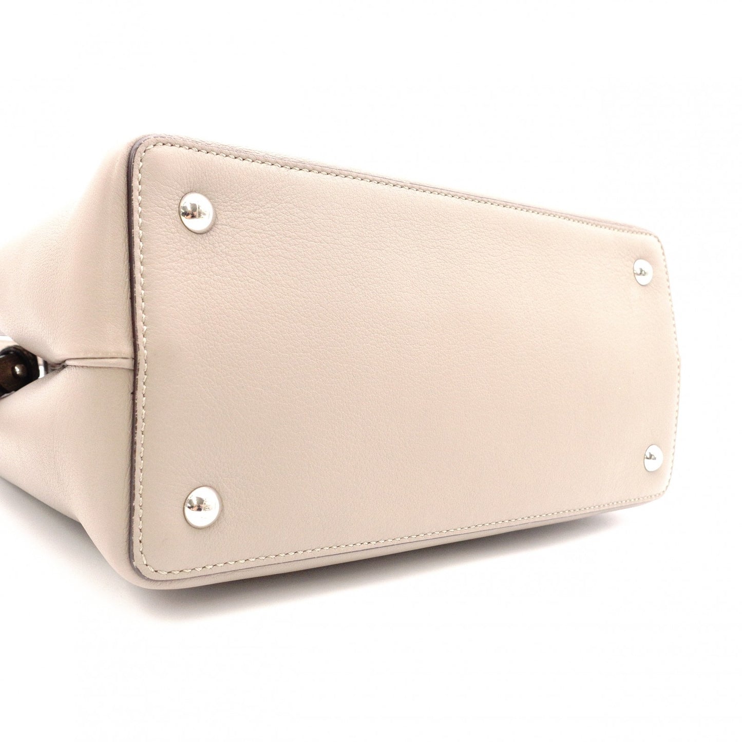 FENDI 2Jours Handbag, 2-Way, Leather, Beige, Women's
