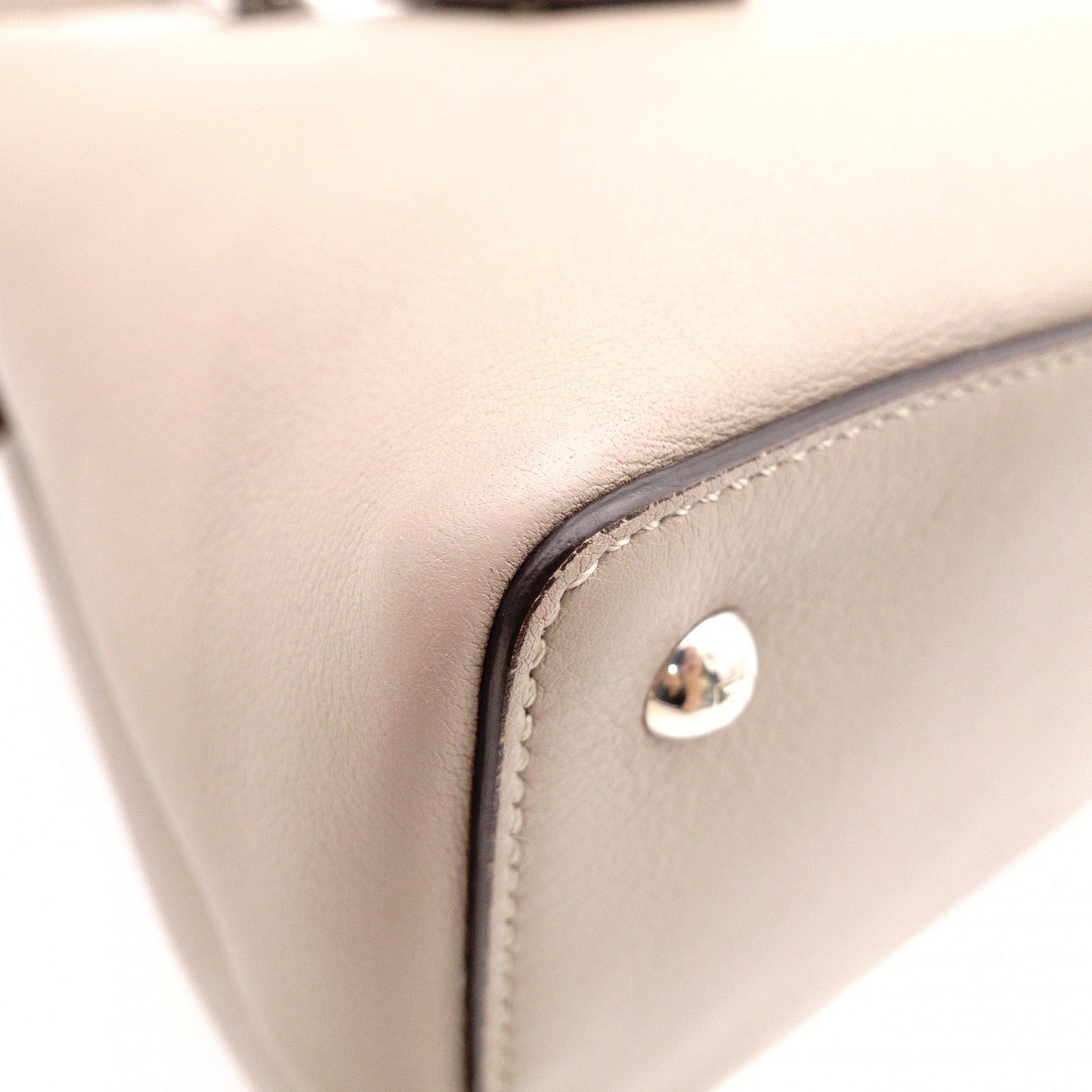 FENDI 2Jours Handbag, 2-Way, Leather, Beige, Women's