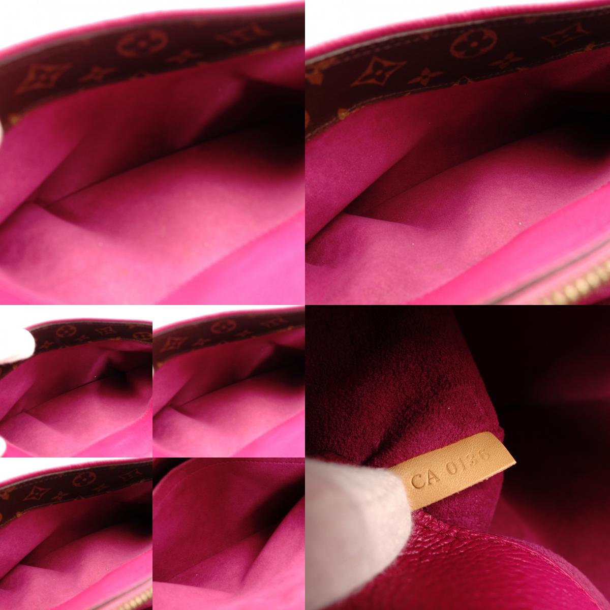 LOUIS VUITTON Monogram Canvas Parthena Handbag 2-Way Brown × Pink PVC Leather Shoulder 7-10-423