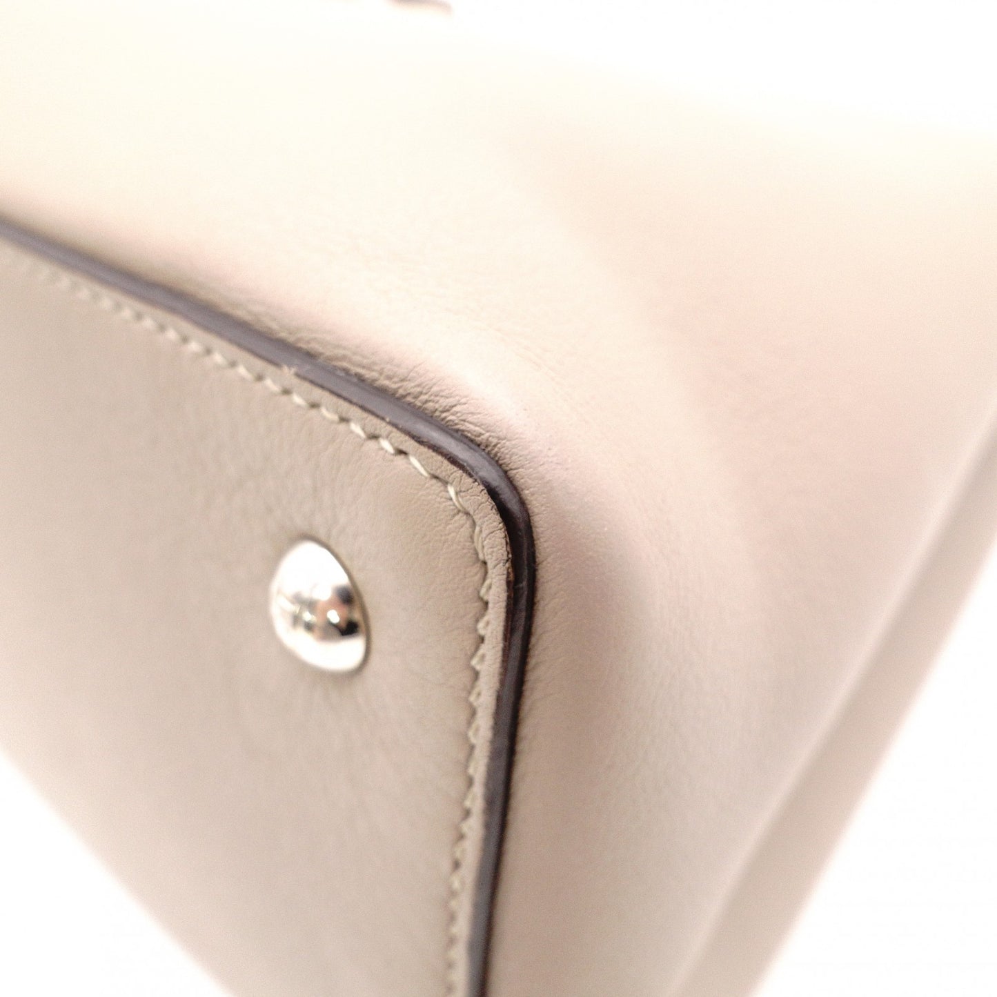 FENDI 2Jours Handbag, 2-Way, Leather, Beige, Women's