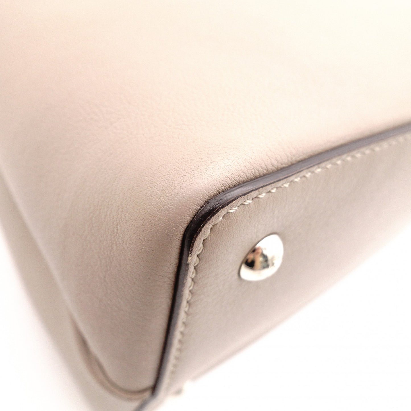FENDI 2Jours Handbag, 2-Way, Leather, Beige, Women's