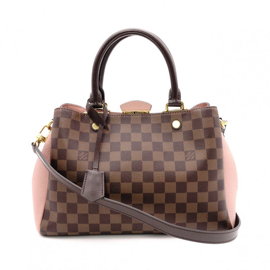 LOUIS VUITTON Brittany Damier Ébène Handbag, Leather and PVC, Brown, 2-Way