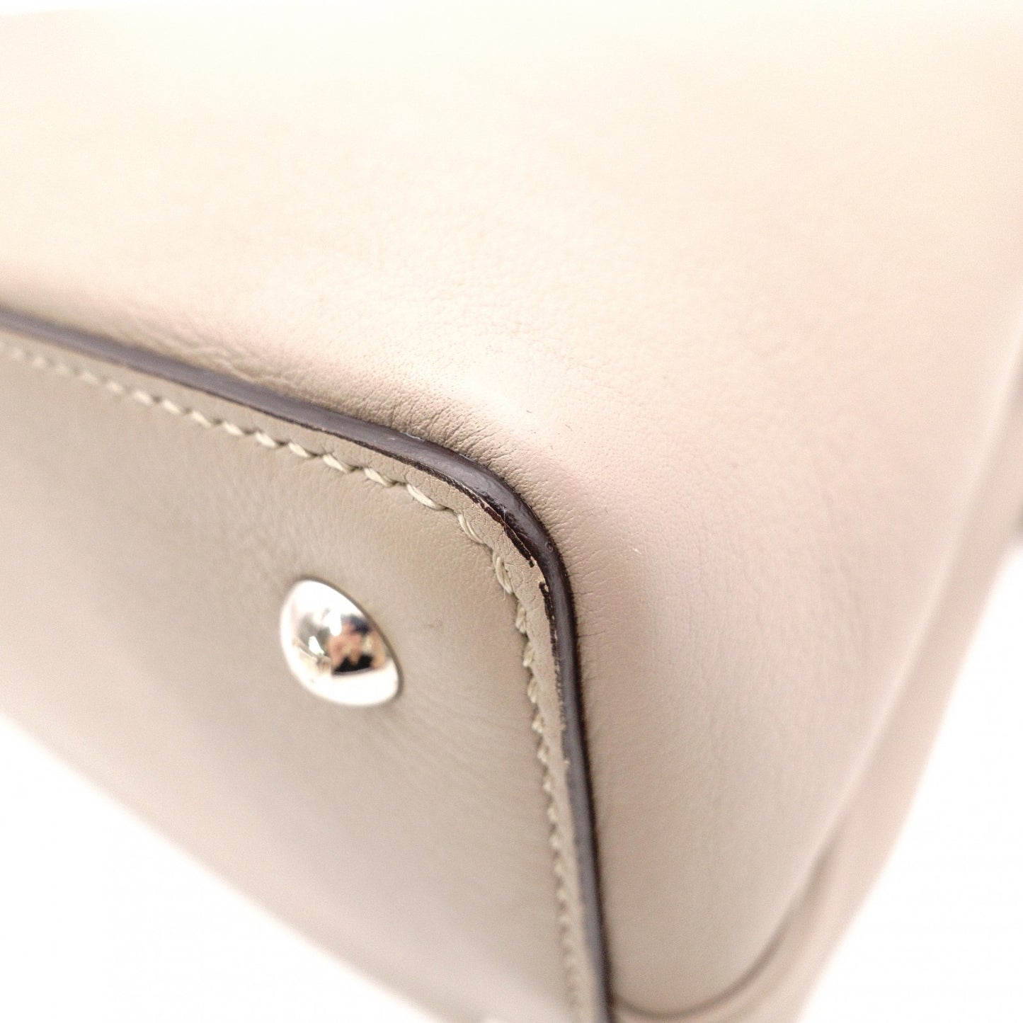 FENDI 2Jours Handbag, 2-Way, Leather, Beige, Women's