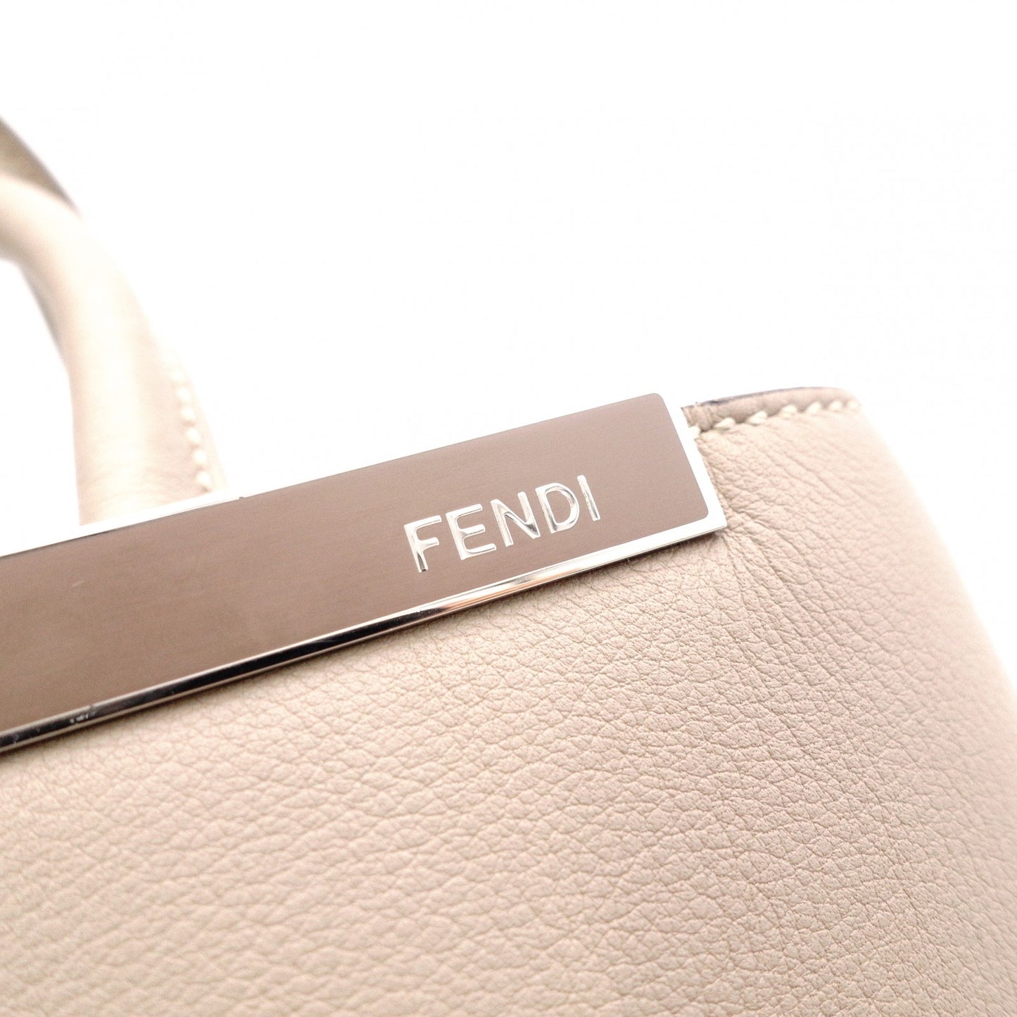 FENDI 2Jours Handbag, 2-Way, Leather, Beige, Women's