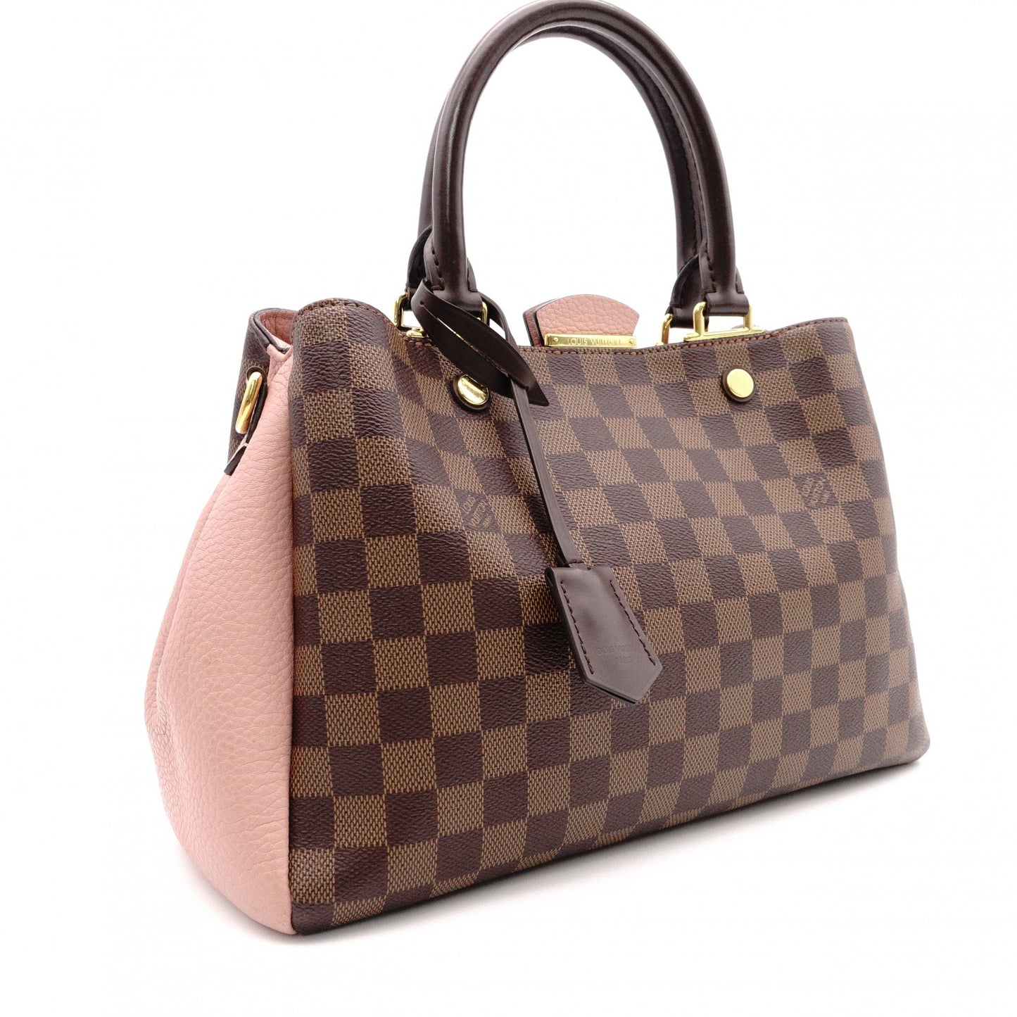 LOUIS VUITTON Brittany Damier Ébène Handbag, Leather and PVC, Brown, 2-Way