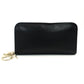 Christian Dior Diorissimo Long Wallet Round Zipper Black Leather 7-11-156