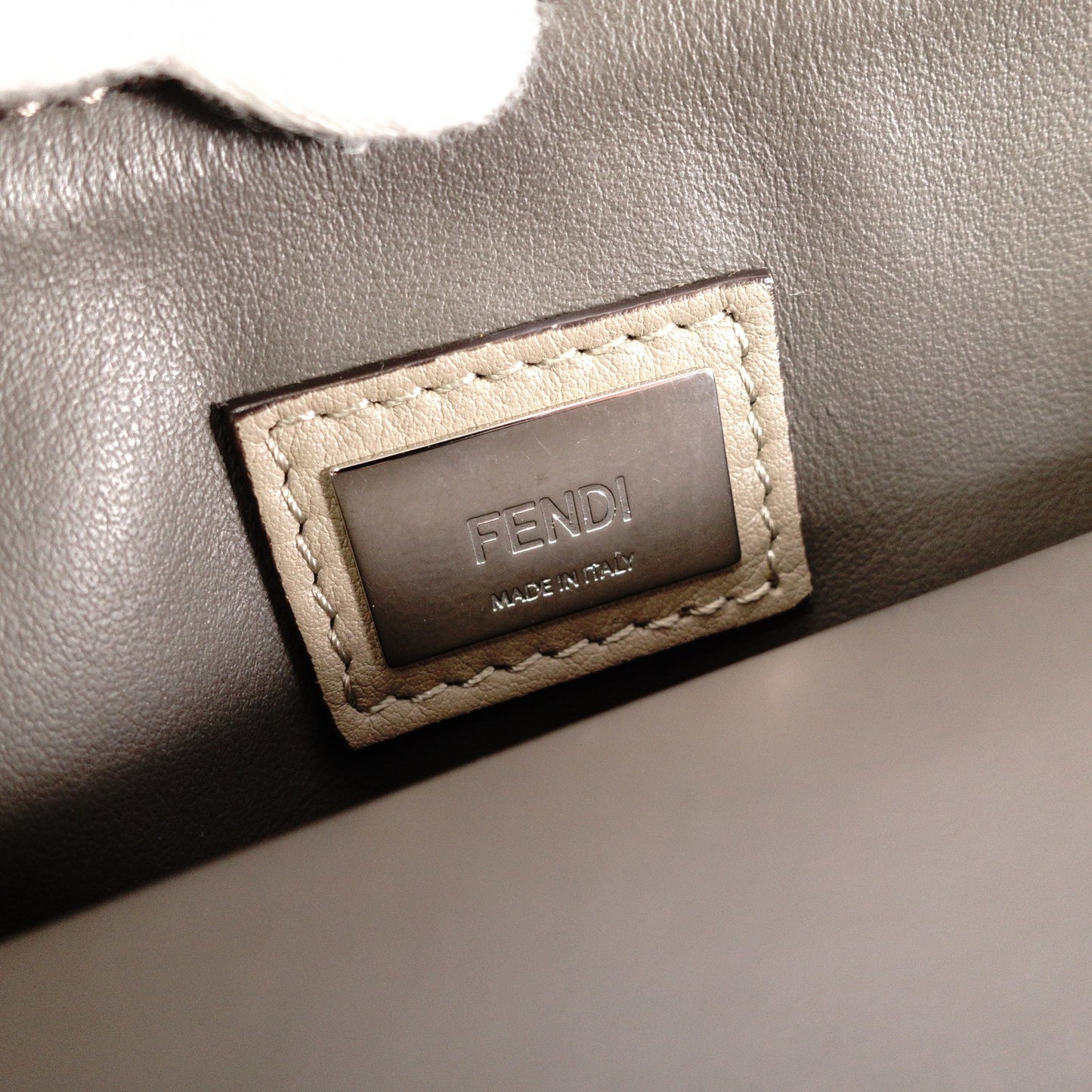 FENDI 2Jours Handbag, 2-Way, Leather, Beige, Women's