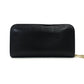 Christian Dior Diorissimo Long Wallet Round Zipper Black Leather 7-11-156