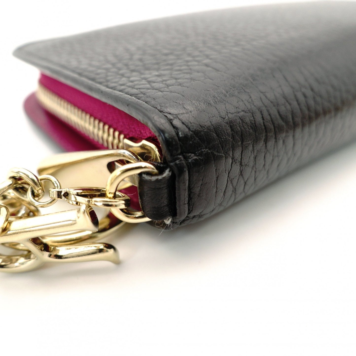 Christian Dior Diorissimo Long Wallet Round Zipper Black Leather 7-11-156