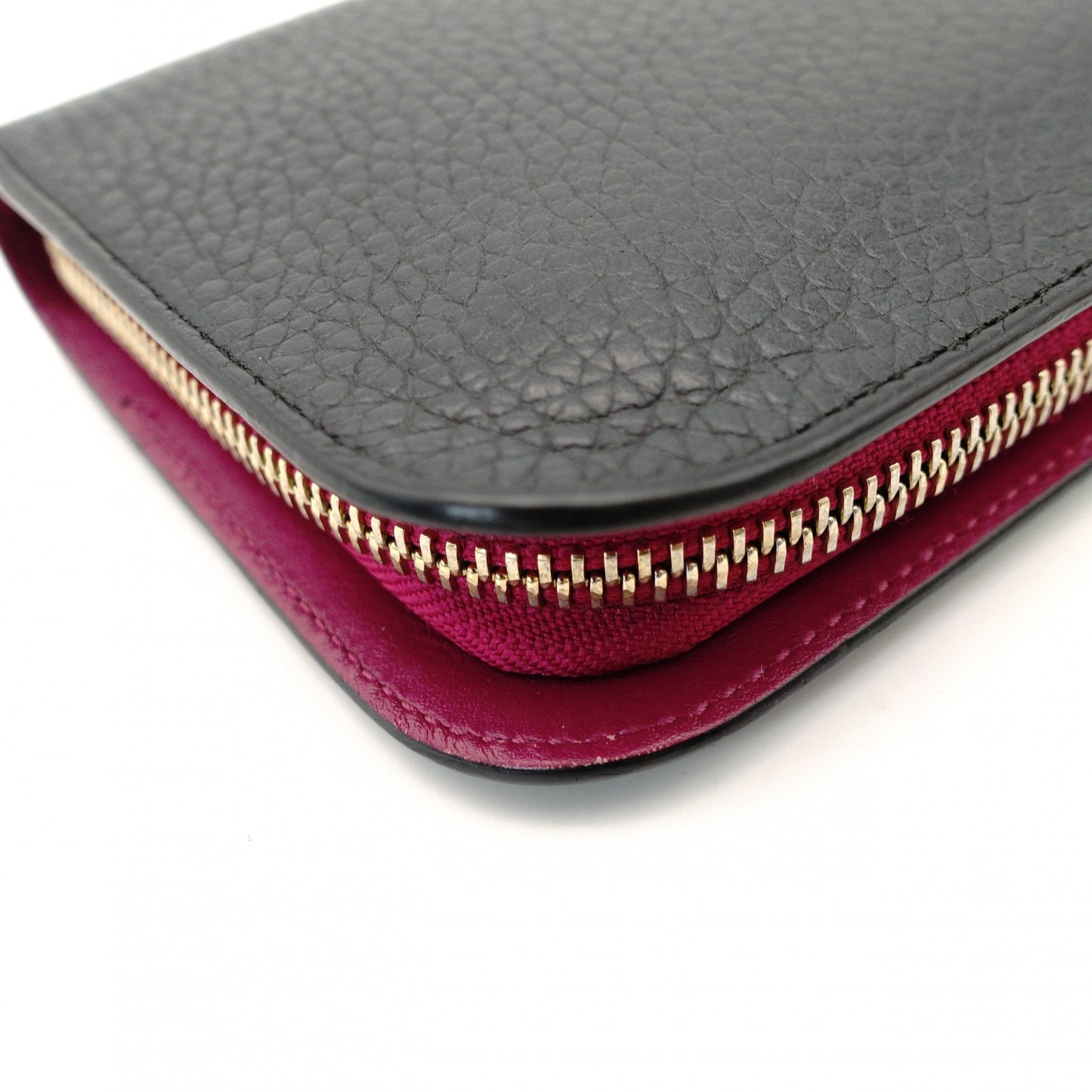 Christian Dior Diorissimo Long Wallet Round Zipper Black Leather 7-11-156