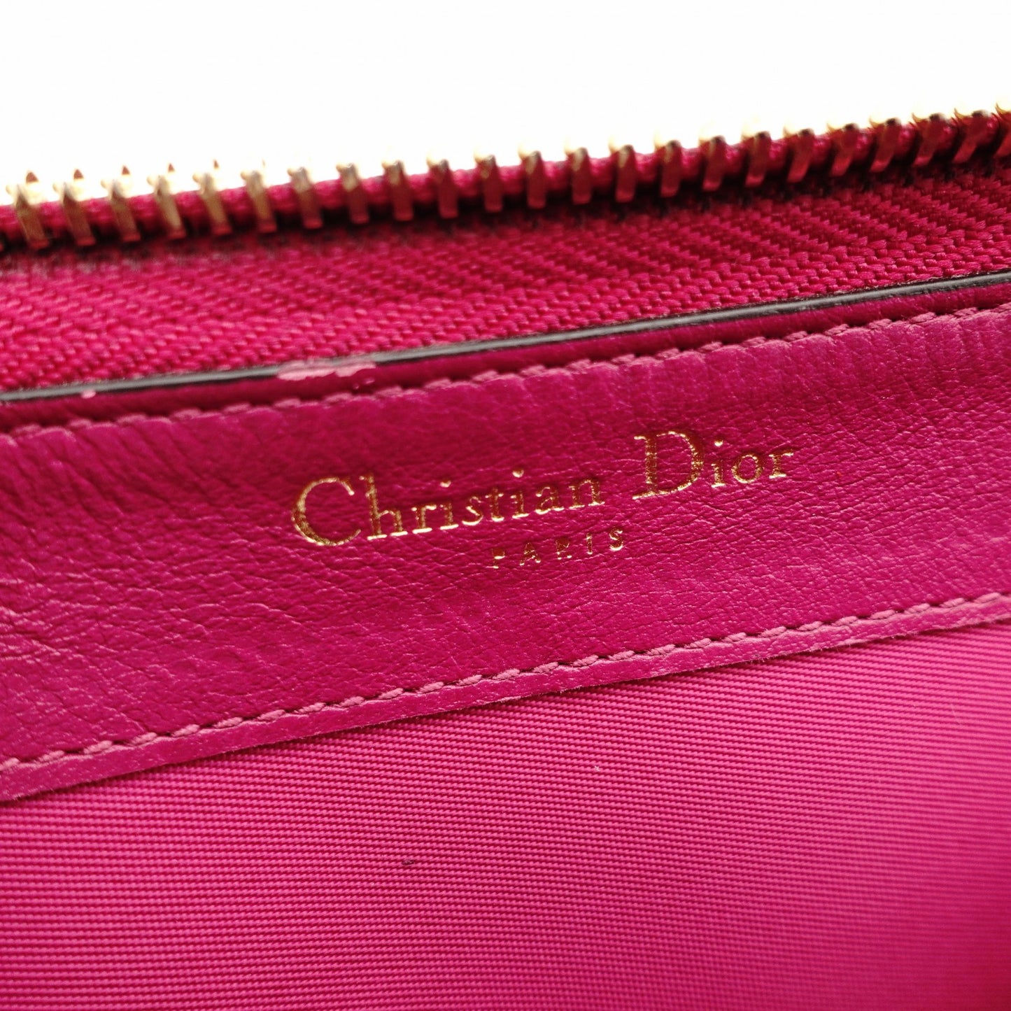 Christian Dior Diorissimo Long Wallet Round Zipper Black Leather 7-11-156
