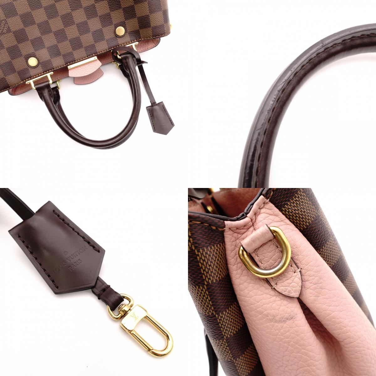 LOUIS VUITTON Brittany Damier Ébène Handbag, Leather and PVC, Brown, 2-Way