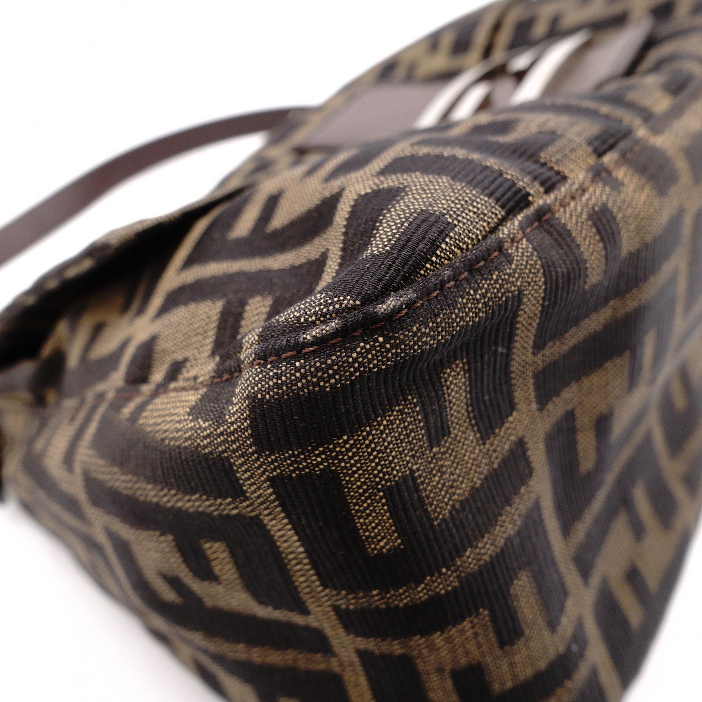 FENDI Mamma Bucket Zucca Shoulder Bag, Canvas, Brown