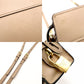 PRADA Promenade Saffiano Leather Shoulder Bag Beige Leather Crossbody Gold Hardware 7-10-1109