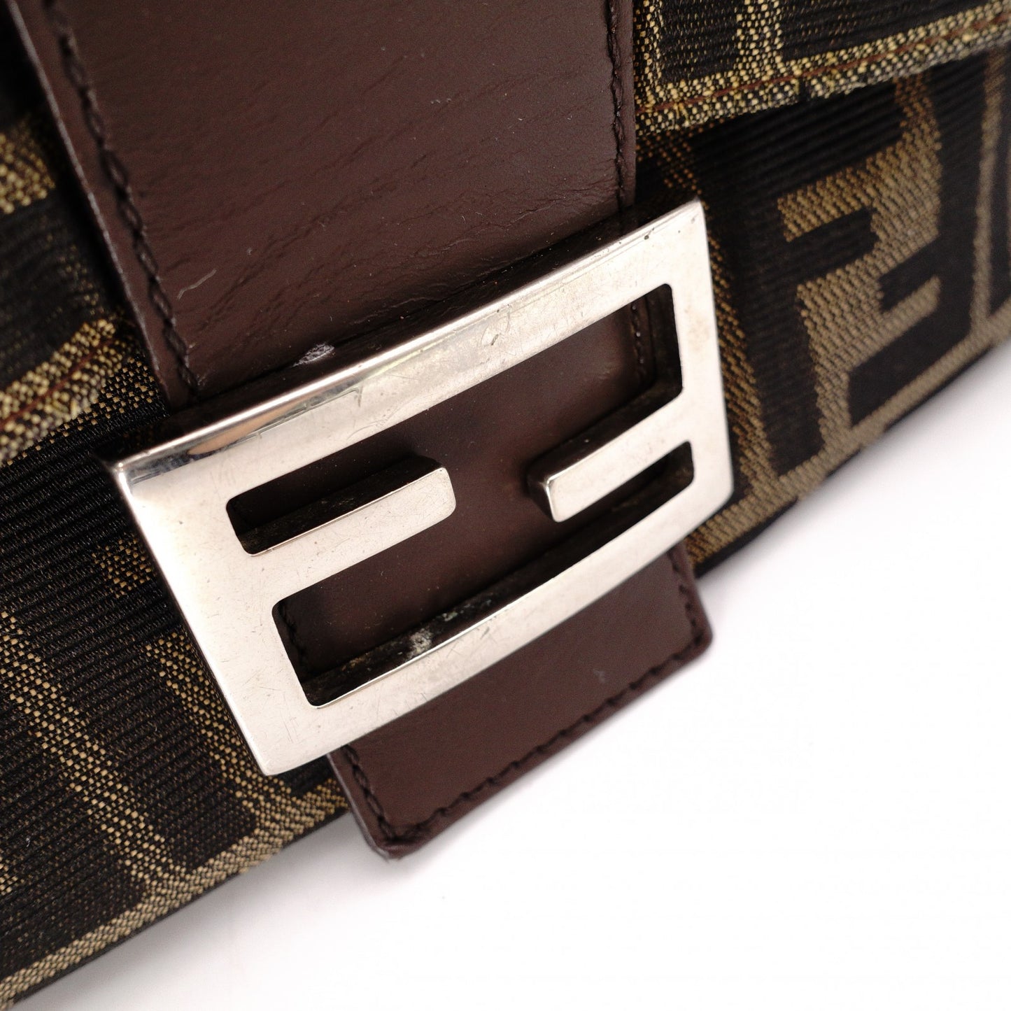 FENDI Mamma Bucket Zucca Shoulder Bag, Canvas, Brown