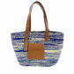 LOEWE Paula's Ibiza Basket Bag Woven Bag Blue × Brown Shoulder Leather Tote Bag Straw 7-11-597