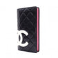 CHANEL Cambon Line Long Wallet, Leather, Black
