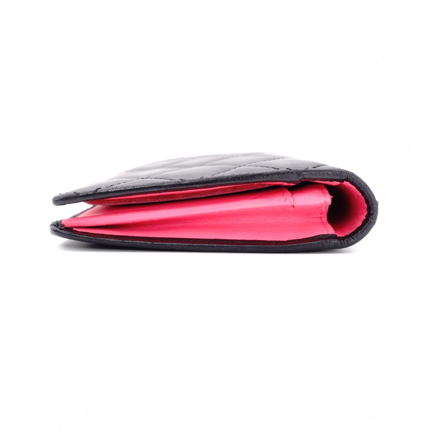 CHANEL Cambon Line Long Wallet, Leather, Black