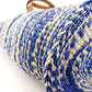LOEWE Paula's Ibiza Basket Bag Woven Bag Blue × Brown Shoulder Leather Tote Bag Straw 7-11-597