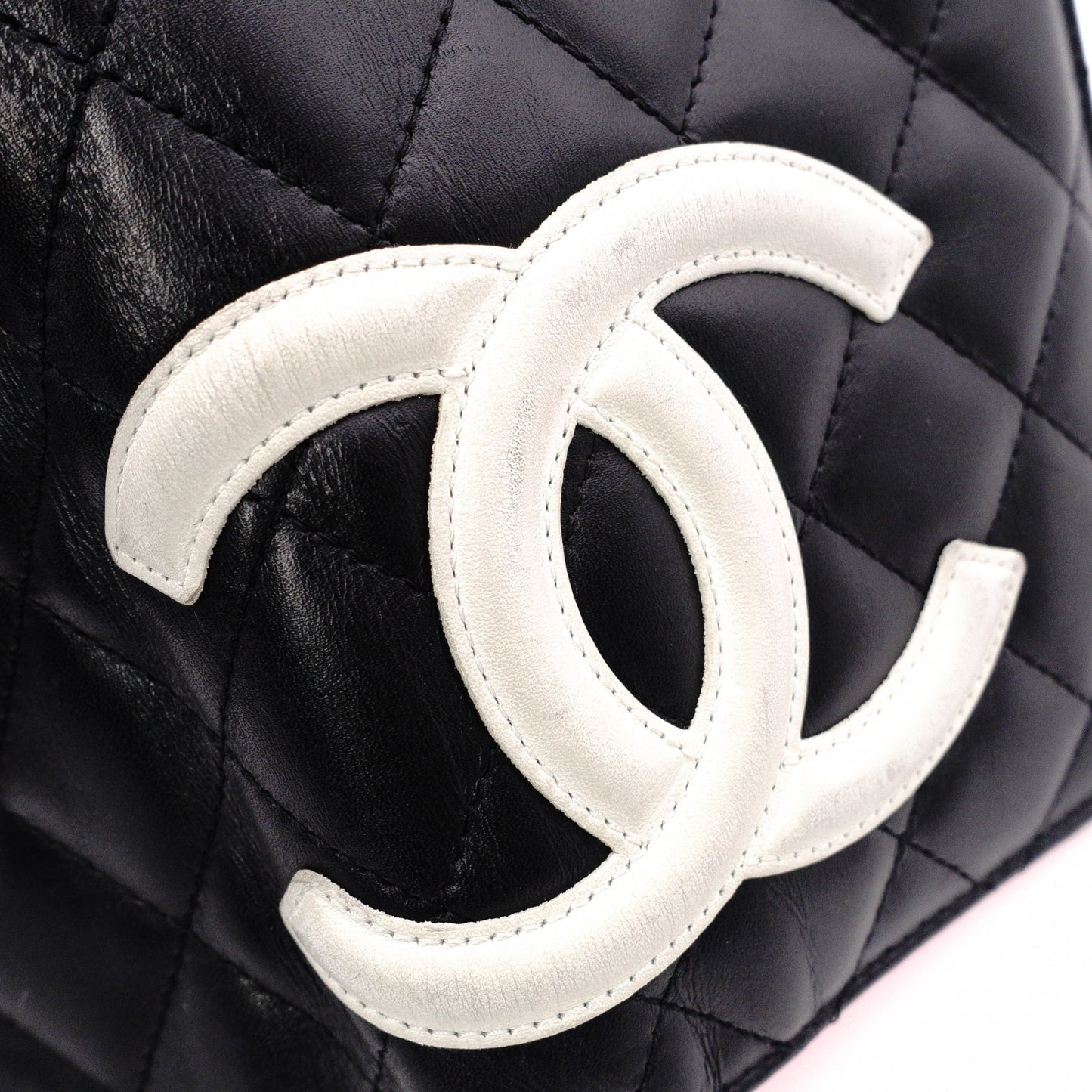 CHANEL Cambon Line Long Wallet, Leather, Black