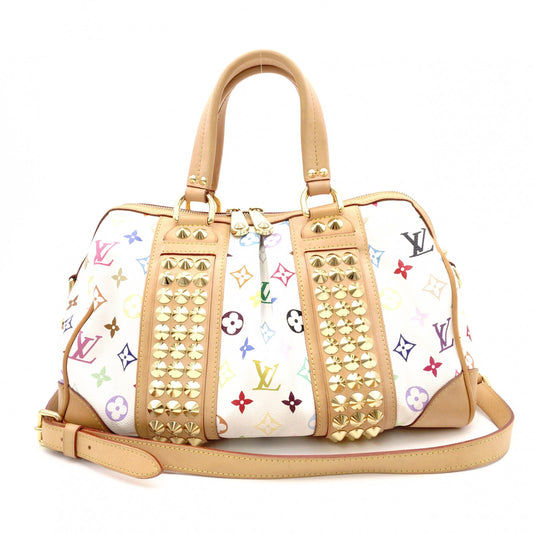 LOUIS VUITTON Courtney MM Monogram Multicolor Handbag, 2-Way, Leather, Women's